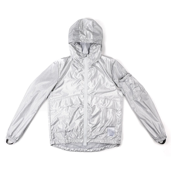 Silver windbreaker on sale