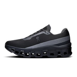 On Men's Cloudmonster 2 Running Shoes Black / Black - achilles heel