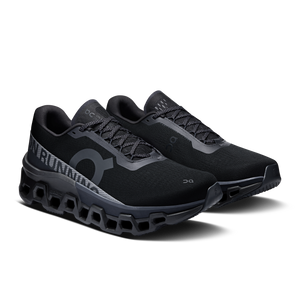 On Men's Cloudmonster 2 Running Shoes Black / Black - achilles heel