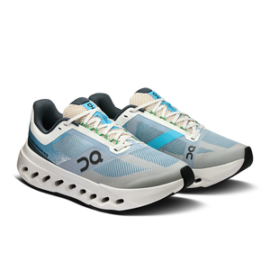 On Women's Cloudsurfer Next Running Shoes Niagara / White - achilles heel