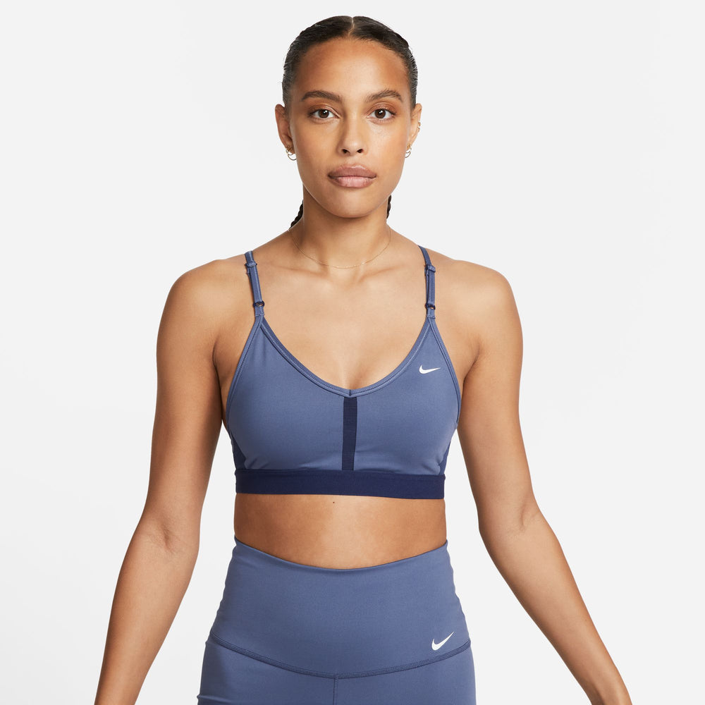 Nike Women's Dri-FIT Indy V-Neck Bra Diffused Blue / Midnight Navy / W –  Achilles Heel