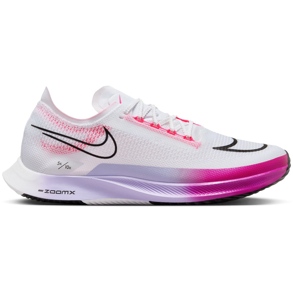 Nike ZoomX Streakfly Running Shoes White Black Vivid Grape Purple Agate Achilles Heel