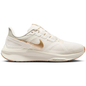 Nike Women s Structure 25 Running Shoes Phantom White Metallic Gold Achilles Heel