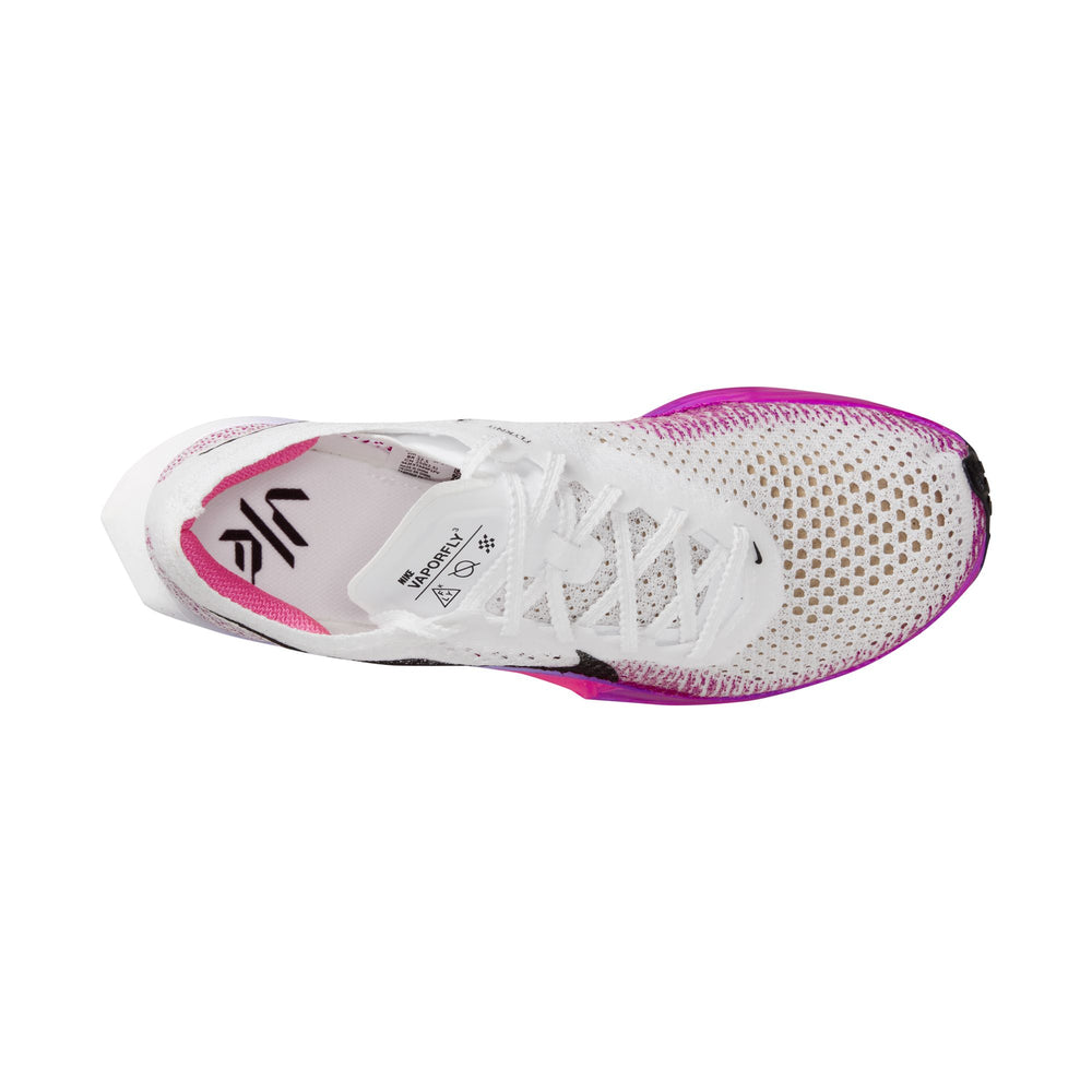 Nike Women's Vaporfly 3 Running Shoes White / Black / Vivid Purple / Purple Agate - achilles heel