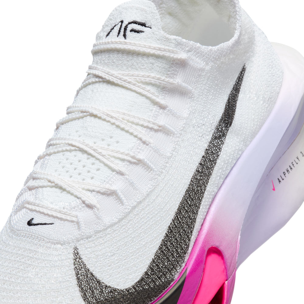 Nike Men's Alphafly 3 Running Shoes White / Black / Purple Agate / Vivid Grape - achilles heel