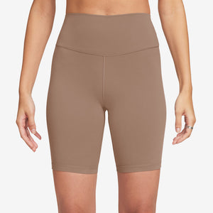 Nike Women's High-Waisted 8 Inch Biker Shorts Desert Dust / Black - achilles heel