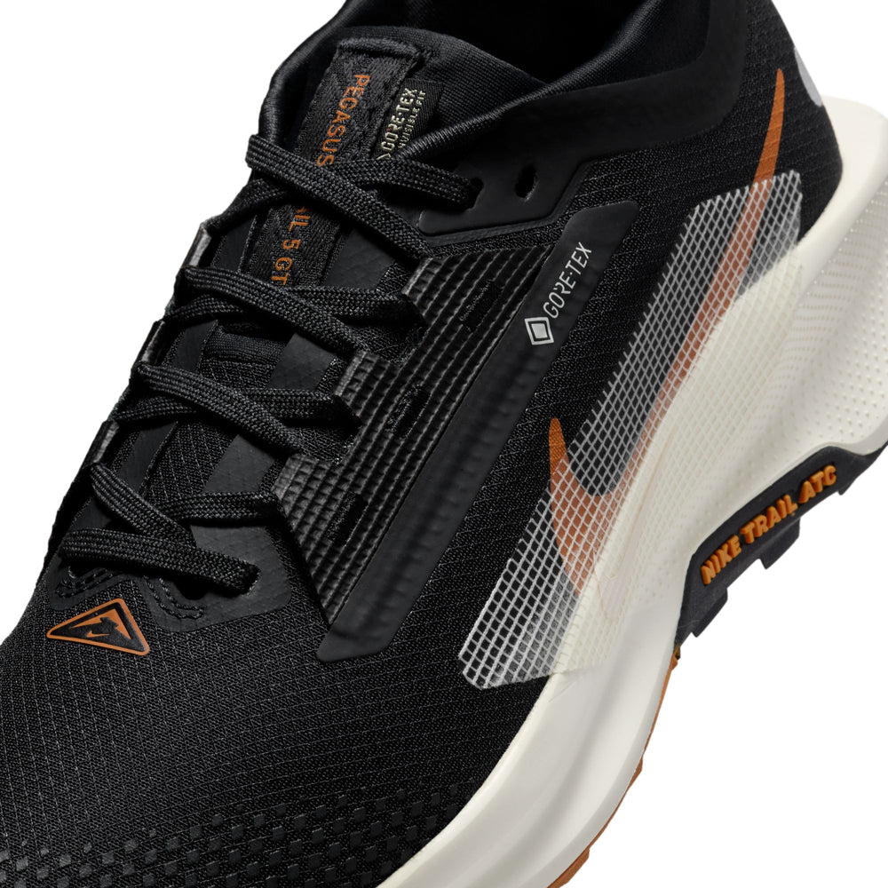 Nike Women's Pegasus Trail 5 GORE-TEX Trail Running Off-Noir / Black / Monarch / Pale Ivory - achilles heel