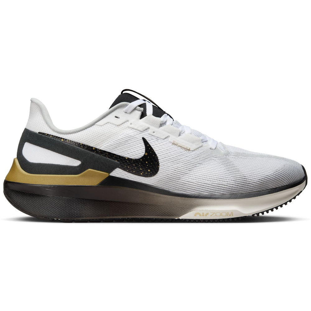 Nike Men s Air Zoom Structure 25 Running Shoes White Metallic Gold Light Smoke Grey Black Achilles Heel