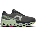 On Women's Cloudmonster 2 Running Shoes Asphalt / Lima - achilles heel