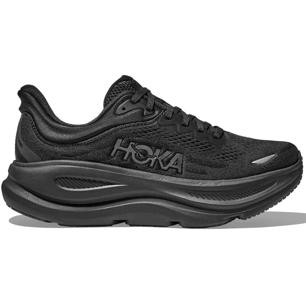 Hoka Women's Bondi 9 Running Shoes Black / Black - achilles heel