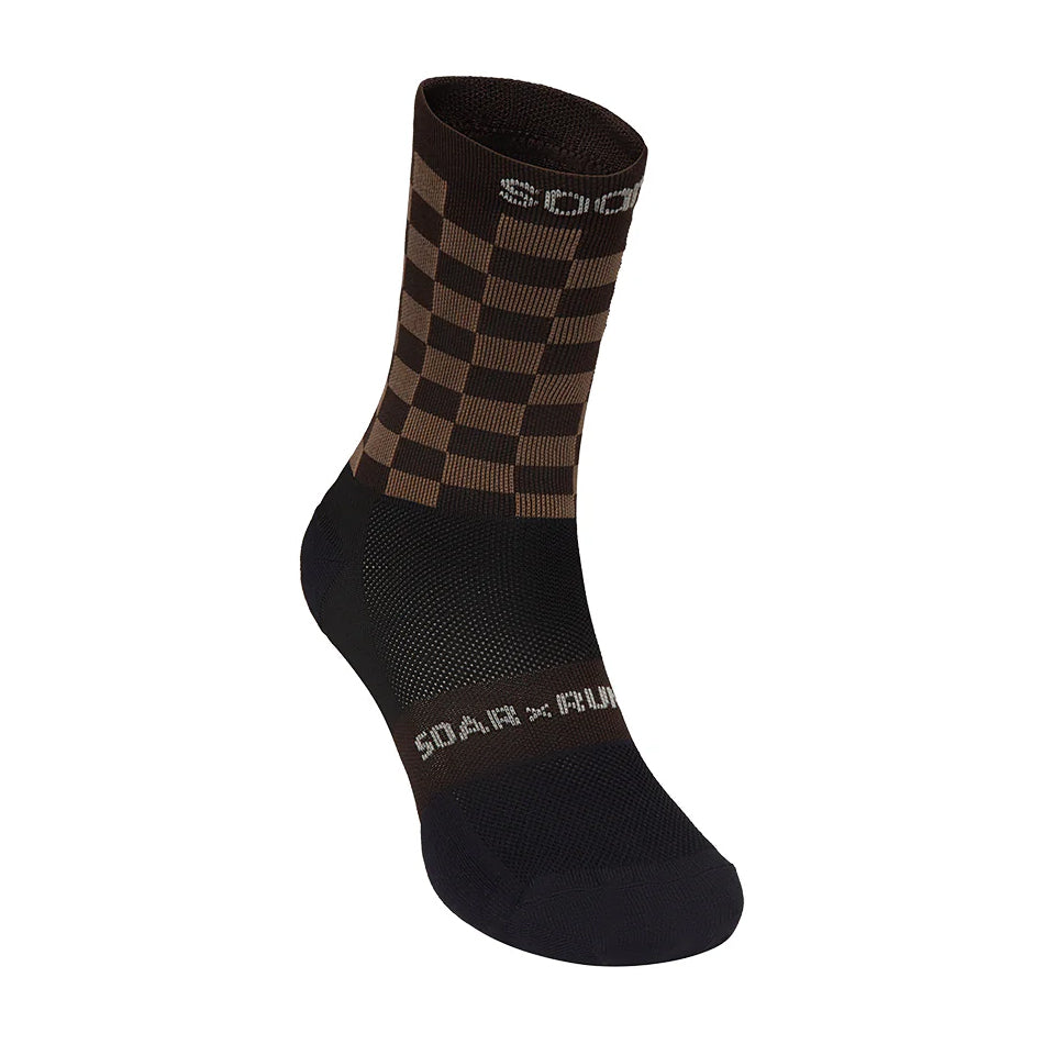 Soar Square Crew Socks Black - achilles heel