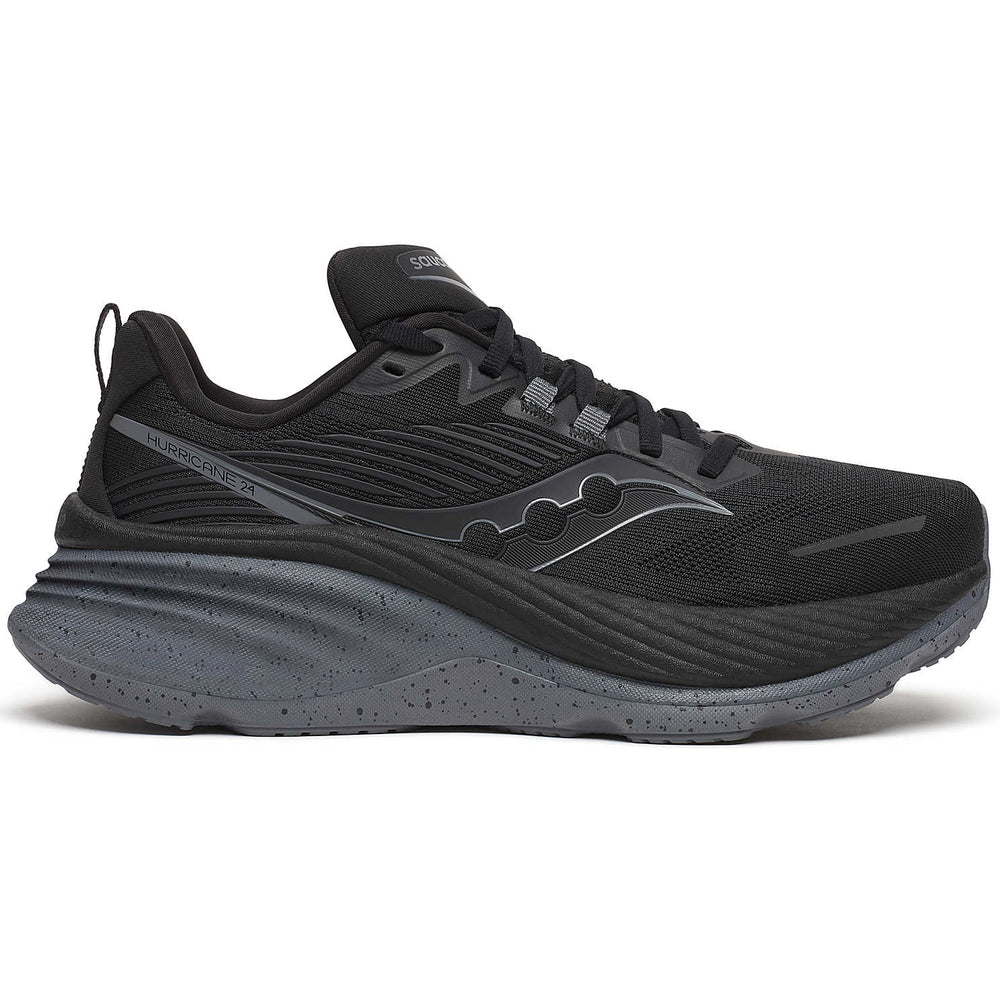 Saucony Women's Hurricane 24 Running Shoes Black / Shadow - achilles heel