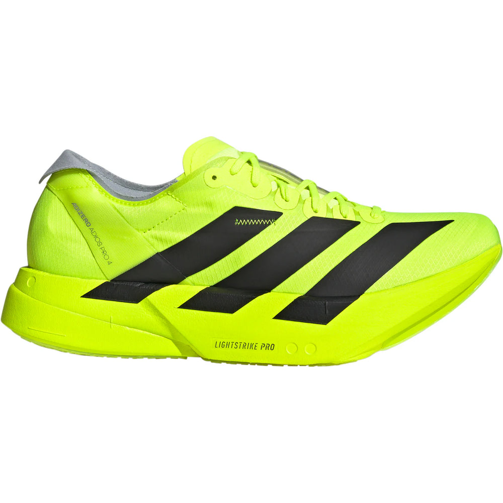 adidas Mens's Adizero Adios Pro 4 Running Shoes Lucid Lemon / Core Black / Halo Silver - achilles heel