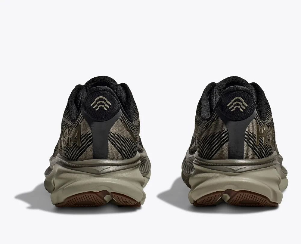 Hoka Men's Clifton 9 Running Shoes Black / Slate - achilles heel