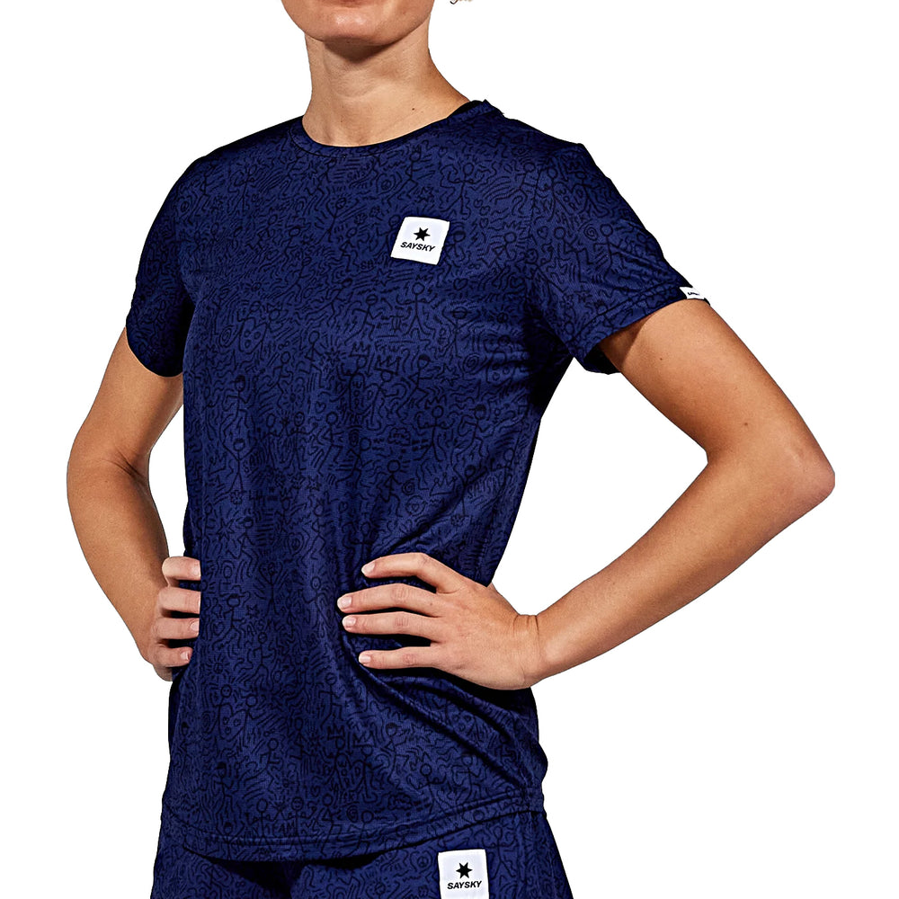 SAYSKY Women's CC Combat Tee Blue - achilles heel