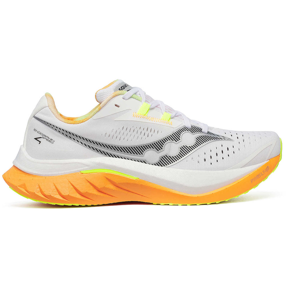 Saucony Men's Endorphin Speed 4 Running Shoes White / Peel - achilles heel