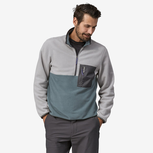 Patagonia Men's Microdini 1/2 Zip Fleece Pullover Nouveau Green / Salt ...