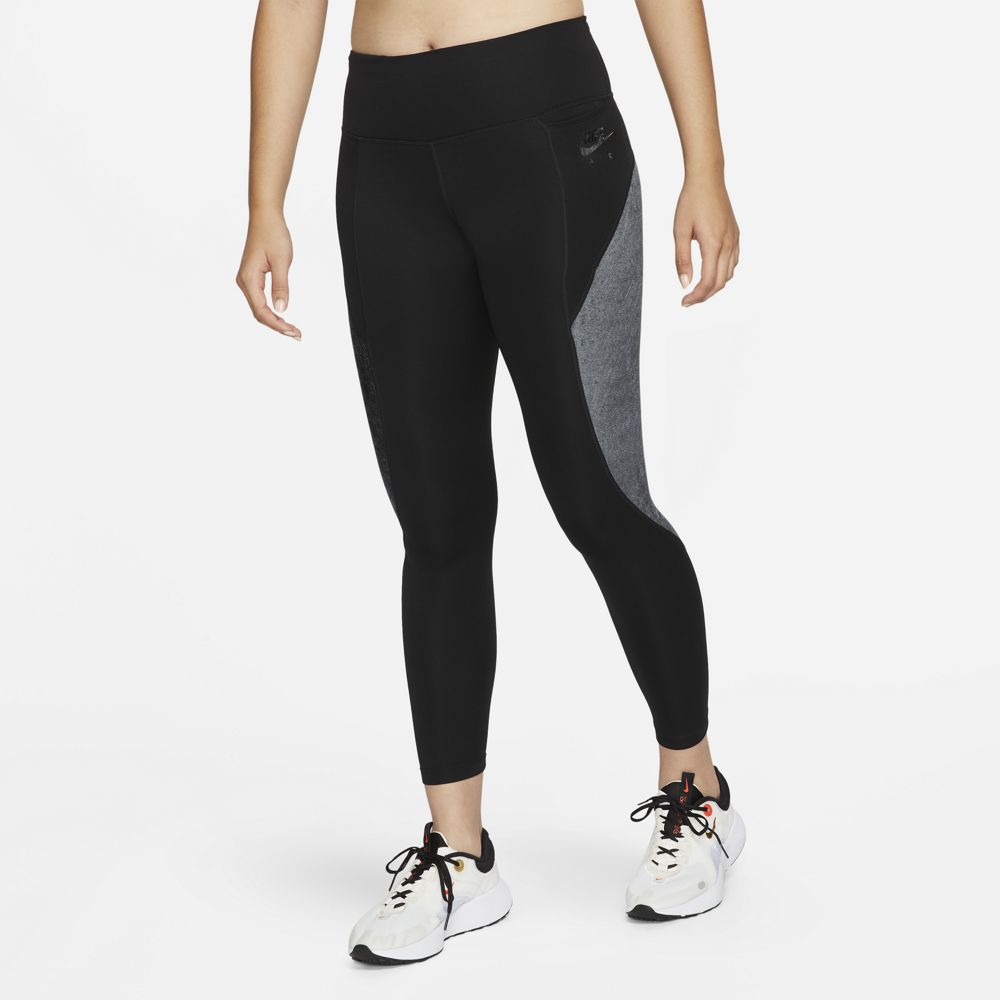 Nike Performance FAST CROP - Leggings - black/silver/black 