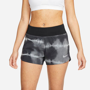 Nike Women's Dri-FIT Eclipse Printed Shorts Black / White - achilles heel